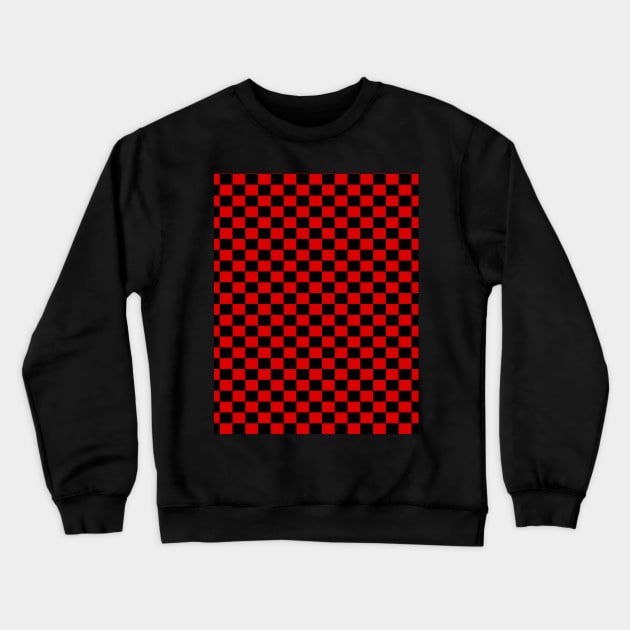Checkered Red And Black Crewneck Sweatshirt by DragonTees